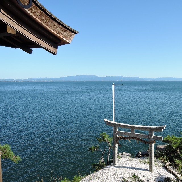 Lake Biwa and Chikubu island